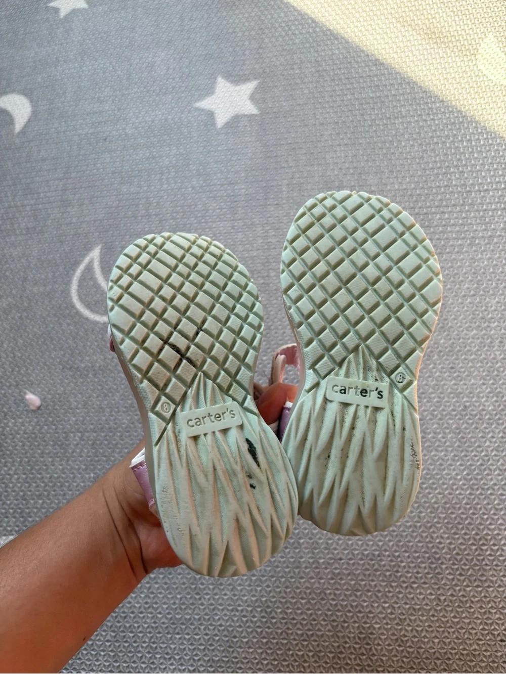Carter's Pink Unicorn Sandals with Mint Accent